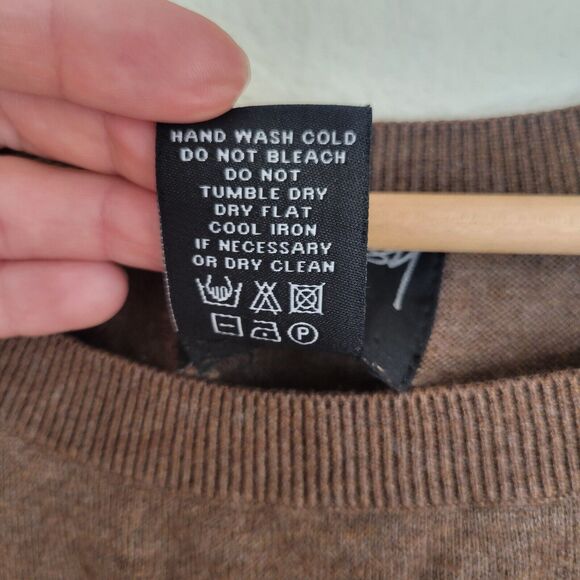 Stussy En Noir Knitwear Destroyed Sweater top Size Small Distressed Brown Grunge - Picture 9 of 16